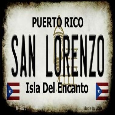 San Lorenzo Puerto Rico State License Plate Tag Magnet M-2875