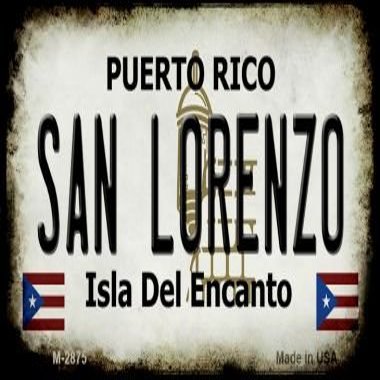 San Lorenzo Puerto Rico State License Plate Tag Magnet M-2875