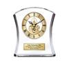AllGiftFrames Encore Sleek Curve Crystal Clock with Gold Gear Davinci Dial Engraved Executive Gift Etch Retirement Present Year Service Coworker Birthday Graduation view 1