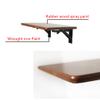 Geovne Solid Wood Mounted Table Folding Table,Collapsible Small Space Kitchen Wall Hanging Storage Frame,Space Saving,with 2 Wrought Iron Brackets,Light Brown (40x30/16x12in) view 4