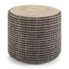 Contemporary Round Braided Pouf in Natural Jute Cream Abstract Modern Transitional Pattern Upholstered view 2