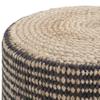 Contemporary Round Braided Pouf in Natural Jute Cream Abstract Modern Transitional Pattern Upholstered view 4