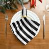 ALAZA Black White Stripes Cloth Napkins - 6pcs/Set 20 x 20 Inch Washable Polyester Dinner Napkins - Great for Weddings, Parties, Holiday Dinner & More view 3