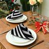 ALAZA Black White Stripes Cloth Napkins - 6pcs/Set 20 x 20 Inch Washable Polyester Dinner Napkins - Great for Weddings, Parties, Holiday Dinner & More view 4