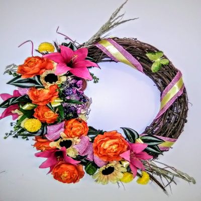 floral summer time wreath