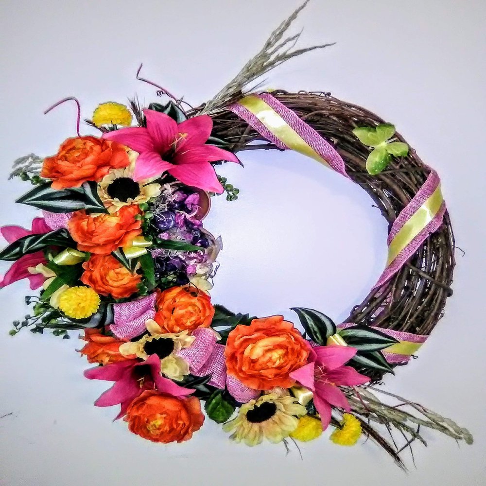 floral summer time wreath