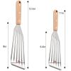 Fish Spatula Set of 2, HaSteeL Stainless Steel Slotted Spatula Turner with Riveted Wooden Handle, Professional Metal Spatulas Great for Kitchen Cooking Flipping Frying & Grilling, 2 x Hooks view 2