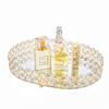Feyarl Crystal Perfume Tray Vanity Makeup Organizer Ornate Jewelry Trinket Cosmetic Tools Decorative Skin Care Storage for Home Deco Dresser Bathroom Countertop (Oval 12" x 9") (Gold) view 1