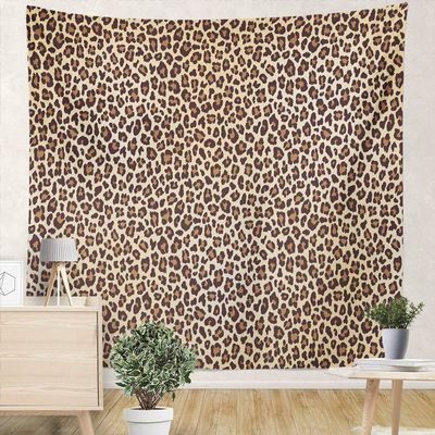 YUEMT Tapestries Wild Brown Animal Leopard Print 59.1x59.1 Inch Living Room Bedroom Dormitory Wall Hanging Tapestry Art Decoration (Set of 2)