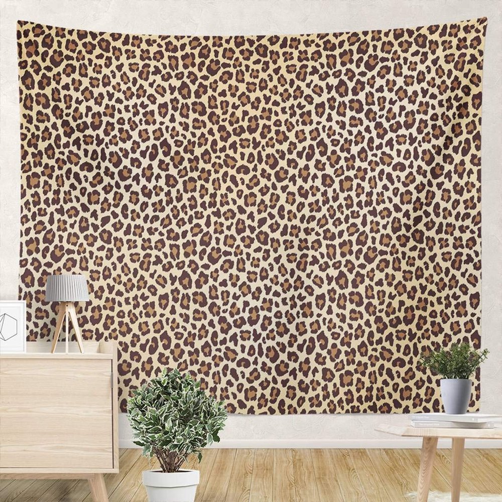 YUEMT Tapestries Wild Brown Animal Leopard Print 82.7x59.1 Inch Living Room Bedroom Dormitory Wall Hanging Tapestry Art Decoration (Set of 1)