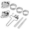 8 Pcs Dumpling Maker,Stainless Steel Ravioli Dumpling Mould Mold Press Set Kitchen Accessories(2 dumpling maker+ 1 dumpling cutter +3 dumpling skin cutter +2 x Stuffing spoon) view 1