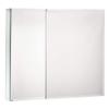 Double Doors Medicine Cabinet with Mirror, 30 inch X 26 inch Aluminum Bathroom Medicine Cabinet, Adjustable Glass Shelves, Waterproof and Rust-Resist, Recess or Surface Mount Installation,Silver view 1