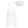 YiZYiF Kids Boys' Girls' Apron and Chef Hat set Soft Adjustable Neck Strap Kicthen Cooking Baking Wear Kit White(Apron+Hat) L(for 8-12 Years) view 2