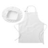 YiZYiF Kids Boys' Girls' Apron and Chef Hat set Soft Adjustable Neck Strap Kicthen Cooking Baking Wear Kit White(Apron+Hat) L(for 8-12 Years) view 3