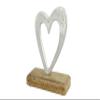 2nd Anniversary Rustic Metal Heart Decoration Free Standing Aluminium & Wooden Decoration (hssanni-2) view 1