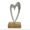 2nd Anniversary Rustic Metal Heart Decoration Free Standing Aluminium & Wooden Decoration (hssanni-2) view 4