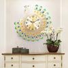 Alinory Wall Clock, Iron Modern Wall Clock Large 3D Peacock Shape Non Ticking Silent Clock for Living Room Decor view 3