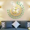 Alinory Wall Clock, Iron Modern Wall Clock Large 3D Peacock Shape Non Ticking Silent Clock for Living Room Decor view 4