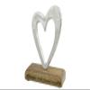 14th Anniversary Rustic Metal Heart Decoration Free Standing Aluminium & Wooden Decoration (hssanni-14) view 1