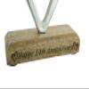 14th Anniversary Rustic Metal Heart Decoration Free Standing Aluminium & Wooden Decoration (hssanni-14) view 2