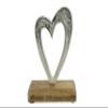 14th Anniversary Rustic Metal Heart Decoration Free Standing Aluminium & Wooden Decoration (hssanni-14) view 4