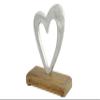 1st Anniversary Rustic Metal Heart Decoration Free Standing Aluminium & Wooden Decoration (hssanni-1) view 1