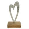1st Anniversary Rustic Metal Heart Decoration Free Standing Aluminium & Wooden Decoration (hssanni-1) view 4