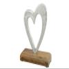 15th Anniversary Rustic Metal Heart Decoration Free Standing Aluminium & Wooden Decoration (hssanni-15) view 1