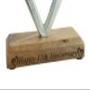 15th Anniversary Rustic Metal Heart Decoration Free Standing Aluminium & Wooden Decoration (hssanni-15) view 2