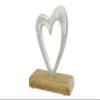 13th Anniversary Rustic Metal Heart Decoration Free Standing Aluminium & Wooden Decoration (hssanni-13) view 1