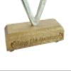 13th Anniversary Rustic Metal Heart Decoration Free Standing Aluminium & Wooden Decoration (hssanni-13) view 2
