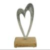 13th Anniversary Rustic Metal Heart Decoration Free Standing Aluminium & Wooden Decoration (hssanni-13) view 4
