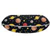 Ambesonne Space Travel Pillow Neck Rest, Comets and Constellations Stars with Polka Dots Earth Sun Saturn Mars Solar System, Memory Foam Traveling Accessory for Airplane and Car, 12", Black view 2