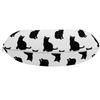 Ambesonne Cat Travel Pillow Neck Rest, Black Cat on White Backdrop Playful Friendly Animals Posing Domestic Pets, Memory Foam Traveling Accessory for Airplane and Car, 12", Black White view 2