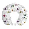 Ambesonne Cat Travel Pillow Neck Rest, Funny Cats Playing with Colorful Balls of Yarn Hand Drawn Style Joyful Domestic Pets, Memory Foam Traveling Accessory for Airplane and Car, 12", Yellow Purple view 1