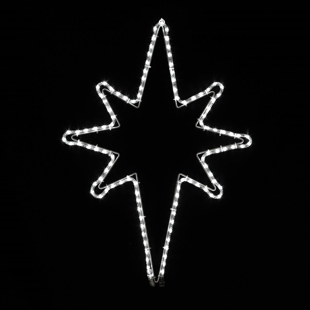 Novelty Lights LED Warm White Star Rope Light Motif Sculpture, 30" Large Star