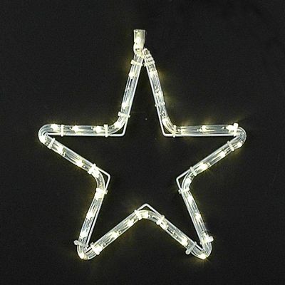 Novelty Lights LED Warm White Star Rope Light Motif Sculpture, 12" Small Star