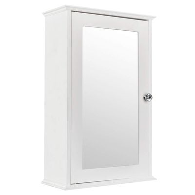 Layee Single Door Mirror Indoor Bathroom Cabinet Wall Mount Mirrored Medicine Cabinet Storage Organizer with 2 Adjustable Shelves