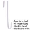 Sattiyrch 12" Front Door Wreath Hanger, Ultra Slim Metal Over Door Hook, Damage-Free Hanging for Seasonal & Year-Round Wreaths, Fits Most Doors, White, 4 Pack view 2