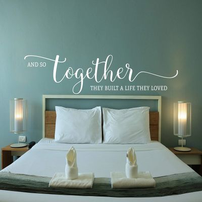 Sound Sayings Vinyl Wall Art Decal | and so Together They Built a Life They Loved | Romance, Wedding, Anniversary, Valentine's Day, Bedroom, Family, and Other Love Decor (Dark Gray, 24 x 4.5 Inches)