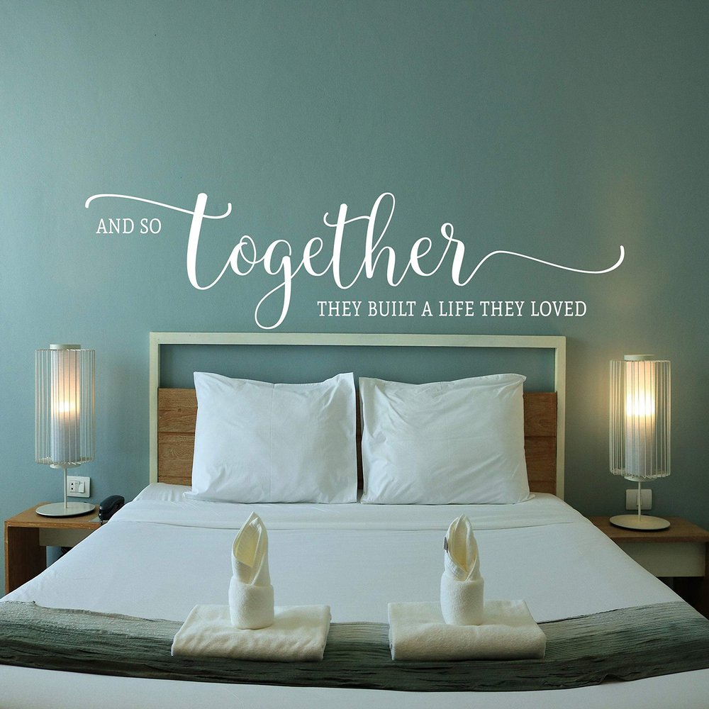 Sound Sayings Vinyl Wall Art Decal | and so Together They Built a Life They Loved | Romance, Wedding, Anniversary, Valentine's Day, Bedroom, Family, and Other Love Decor (Dark Gray, 24 x 4.5 Inches)