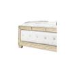 Benjara Leatherette Upholstered Wooden Queen Size Bed, Silver and Gold view 4