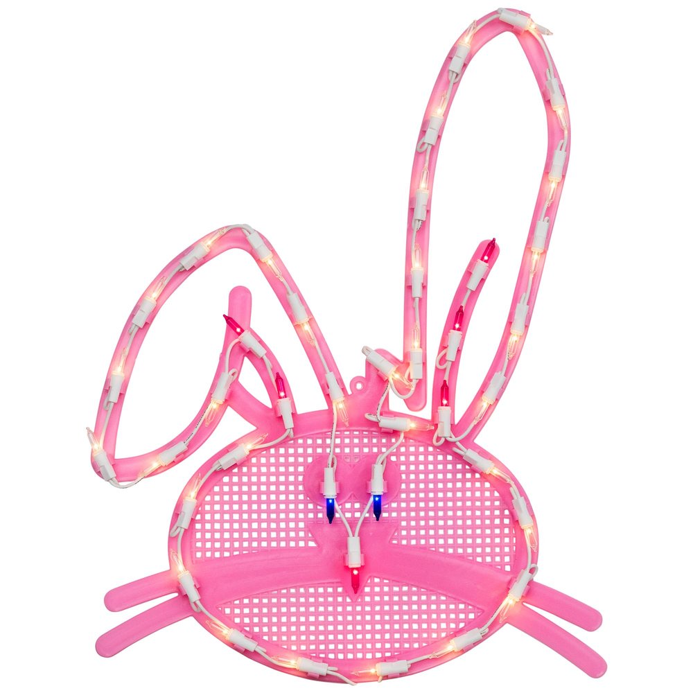 Northlight Lighted Bunny Head Easter Window Decoration - 17"