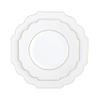 10.7" White/Gold Flower Dinner Plates /20Pk view 1