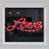 17" Red Lighted Love Valentine's Day Window Silhouette view 3