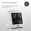 Braun Digital Alarm Clock with Snooze, Negative LCD Display, Quick Set, Crescendo Beep Alarm in White, Model BC09W. view 3