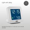 Braun Digital Alarm Clock with Snooze, Negative LCD Display, Quick Set, Crescendo Beep Alarm in White, Model BC09W. view 4