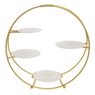 American Metalcraft SRG4 Oval 4-Tier Buffet Stand, Gold