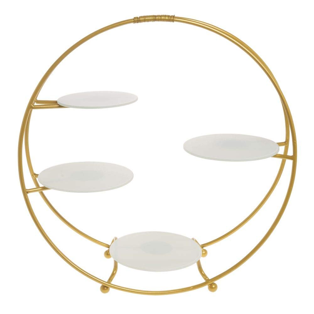 American Metalcraft SRG4 Oval 4-Tier Buffet Stand, Gold