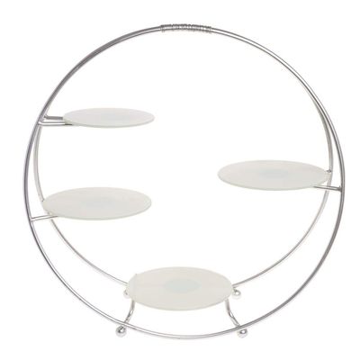 American Metalcraft SRS4 Oval 4-Tier Buffet Stand, Silver